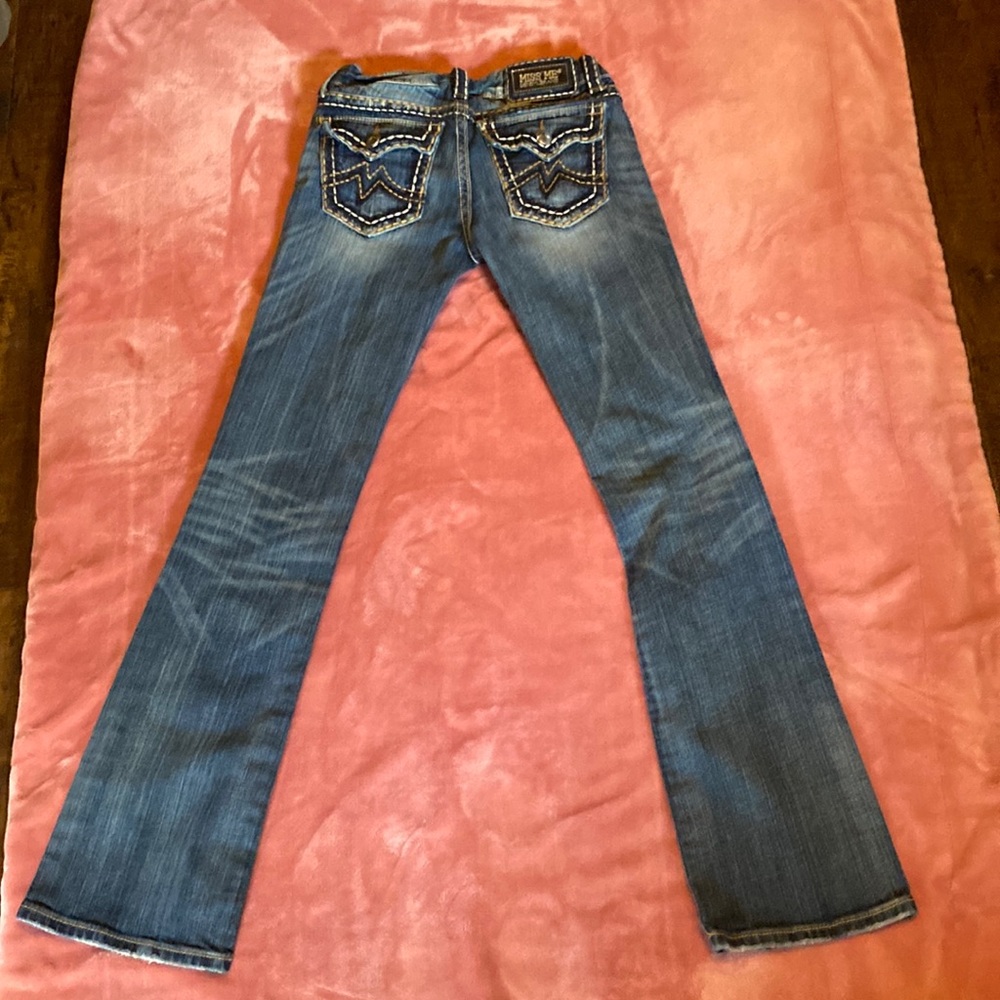 Miss Me denim jeans with white stitching